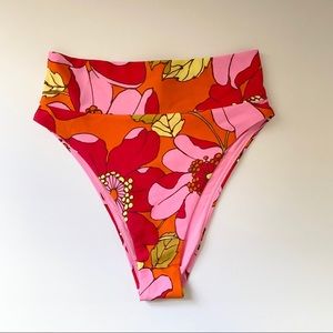 Aerie Floral Cheeky Bikini Bottom Size Small